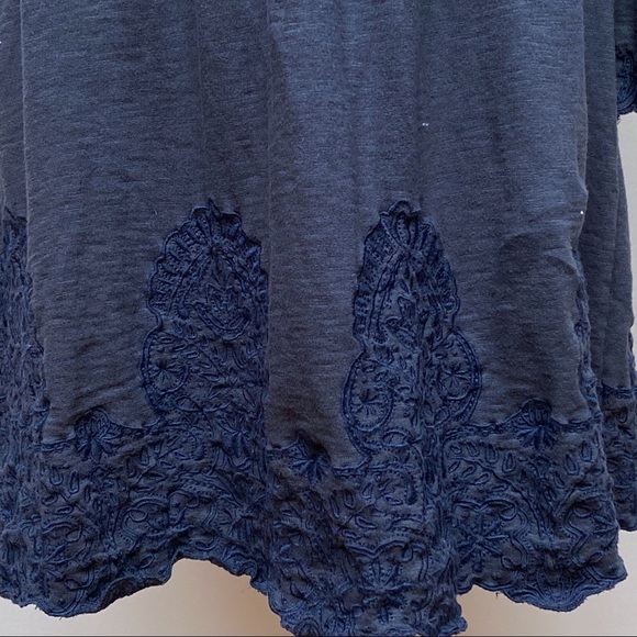 Anthropologie Navy Long Sleeve Saturday Sunday Embroidered Dress Size XS - Picture 4 of 8